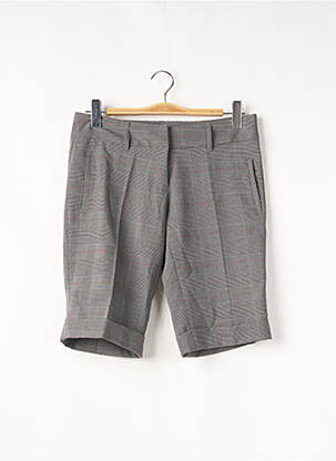 Bermuda fermeture zippée sous rabat avec crochet taille normale gris JENNYFER femme