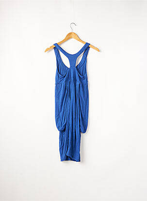 Robe mi-longue col rond fines bretelles bleu BAROCK N'LOVE femme