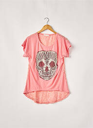 T-shirt stretch manches courtes rose L'OLIVE VERTE femme