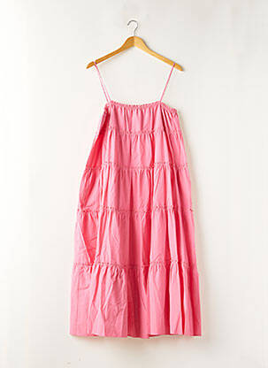 Robe longue coupe évasée fines bretelles rose RABENS SALONER femme