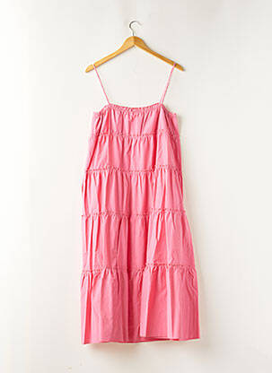 Robe longue coupe évasée fines bretelles rose RABENS SALONER femme