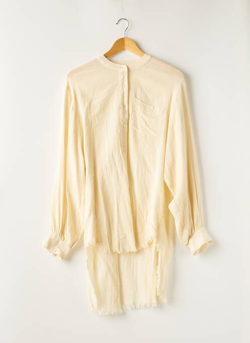 Tunique manches longues fermeture boutonnée sur le devant beige NOTSHY femme