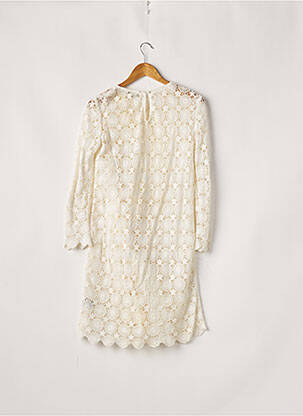 Robe mi-longue tissage crêpe manches longues beige BODEN femme