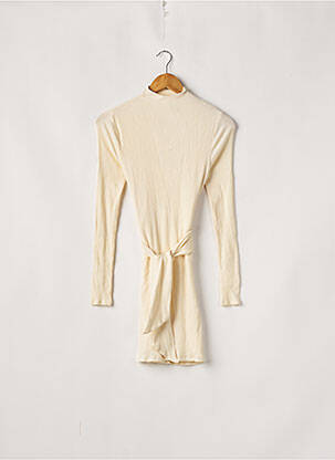 Robe courte manches longues manches longues beige PRIVACY PLEASE femme