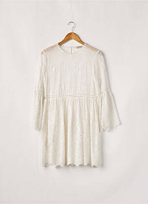 Robe courte coupe fluide manches longues blanc ZARA femme
