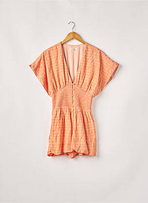 Combishort fermeture boutonnée sur le devant manches courtes orange TULAROSA femme