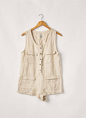 Combishort fermeture boutonnée sur le devant sans manche beige RHYTHM. femme