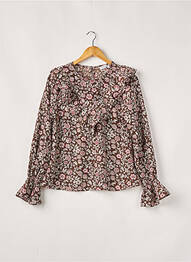 Blouse imprimé fleurs manches longues marron LOAVIES femme