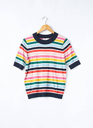 Pull stretch manches courtes bleu BODEN femme