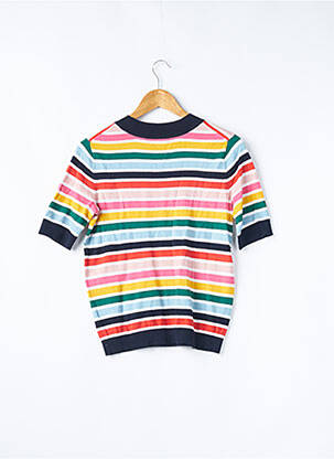 Pull stretch manches courtes bleu BODEN femme