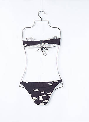 Maillot de bain 2 pièces stretch haut bandeau noir PRINCESSE TAM-TAM femme