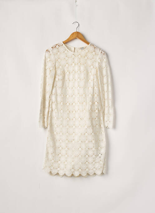 Robe mi-longue manches longues manches longues beige BODEN femme