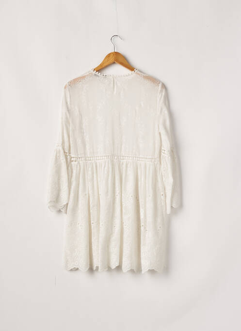 Robe courte manches longues manches longues blanc ZARA femme