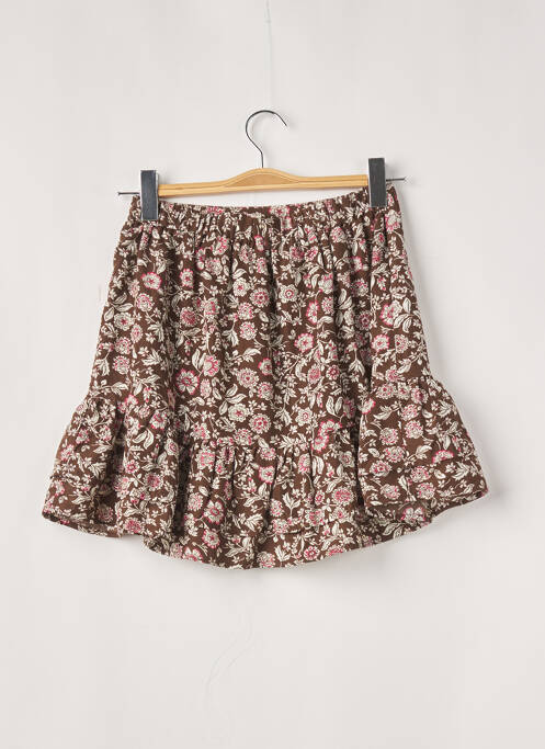 Jupe courte marron LOAVIES pour femme