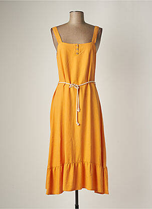 Robe mi-longue orange KANOPE pour femme