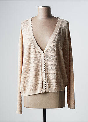 Gilet manches longues fermeture boutonnée sur le devant beige SWEEWË femme