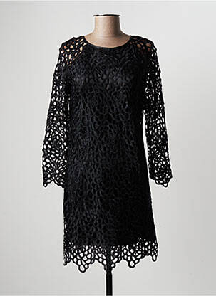 Robe mi-longue manches longues manches longues noir JUST ADDICT femme