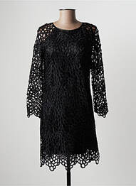 Robe mi-longue manches longues manches longues noir JUST ADDICT femme