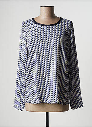 Blouse imprimé fantaisie manches longues bleu NOEMIE & CO femme