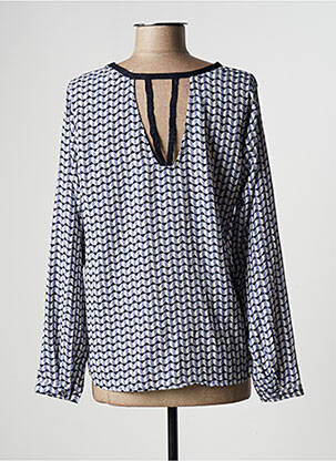 Blouse imprimé fantaisie manches longues bleu NOEMIE & CO femme