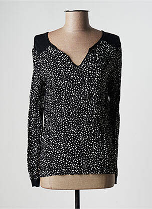 Pull coupe droite manches longues noir LOUISE OROP femme