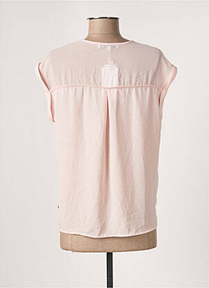 Top tissage crêpe manches courtes rose ANDAMIO femme