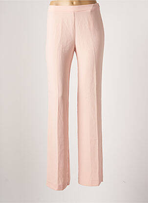 Pantalon droit tissage crêpe taille normale rose ANDAMIO femme