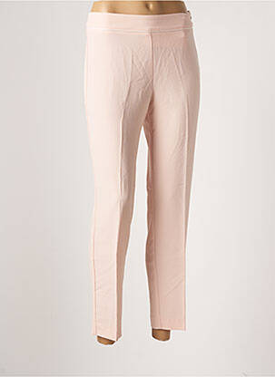Pantalon droit tissage crêpe taille haute rose ANDAMIO femme