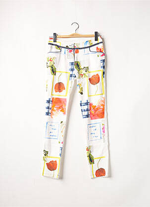 Pantalon slim stretch taille normale blanc ELISA CAVALETTI femme