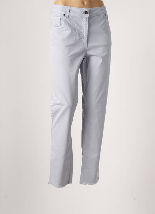 Pantalon droit stretch taille normale bleu LAUREN VIDAL femme