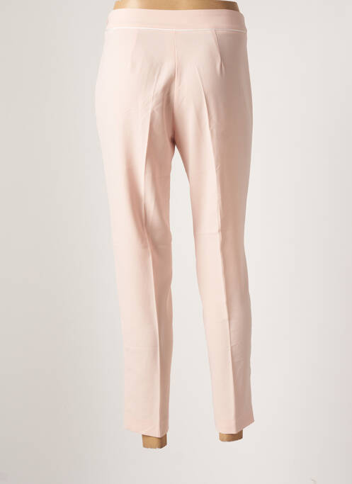 Pantalon droit tissage crêpe taille haute rose ANDAMIO femme