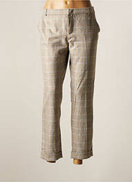 Pantalon chino fermeture zippée sous rabat avec crochet taille normale gris SIGNE NATURE femme