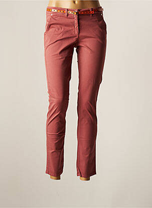 Pantalon chino tissage popeline taille normale rouge VOODOO femme