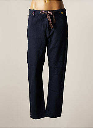 Pantalon droit taille haute taille haute bleu HAPPY femme