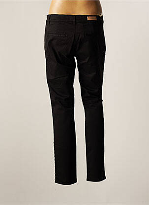 Pantalon chino fermeture zippée sous rabat boutonné taille normale noir HAPPY femme