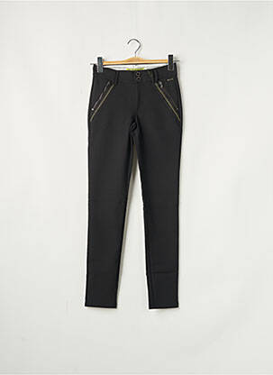 Pantalon chino fermeture zippée sous rabat boutonné taille normale noir STREET ONE femme