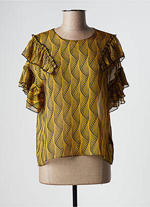 Top coupe fluide manches courtes jaune MOLLY BRACKEN femme