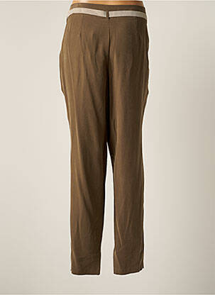 Pantalon chino fermeture zippée sous rabat avec crochet taille haute vert MAE MAHE femme