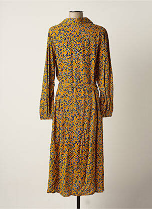 Robe mi-longue imprimé fleurs manches longues jaune AGATHE & LOUISE femme