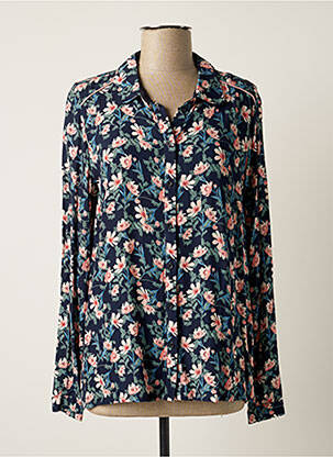 Chemisier imprimé fleurs manches longues bleu MAE MAHE femme