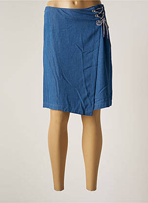 Jupe mi-longue coupe droite bleu MAE MAHE femme