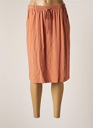 Jupe mi-longue coupe droite orange TELMAIL femme