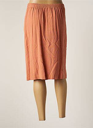 Jupe mi-longue coupe droite orange TELMAIL femme