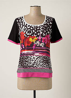 T-shirt imprimé fantaisie manches courtes noir TELMAIL femme