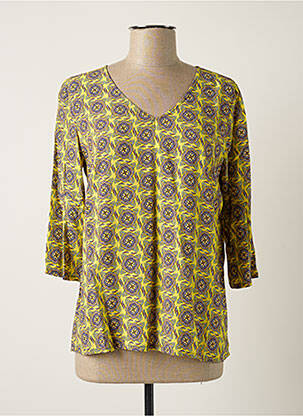 Blouse imprimé fantaisie manches longues jaune TELMAIL femme