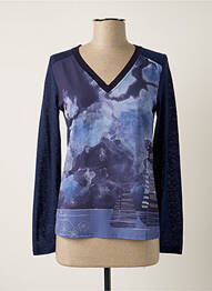 Top imprimé fantaisie manches longues bleu MAE MAHE femme