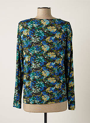 Top tissage jersey manches longues bleu AGATHE & LOUISE femme