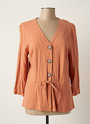 Top coupe cintrée manches longues marron TELMAIL femme