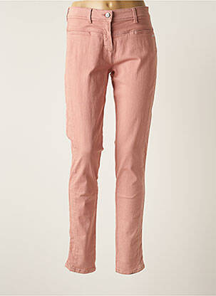 Pantalon slim broderie rivets taille normale rose MAE MAHE femme