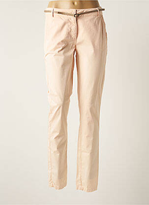 Pantalon chino fermeture zippée sous rabat boutonné taille normale rose MAE MAHE femme